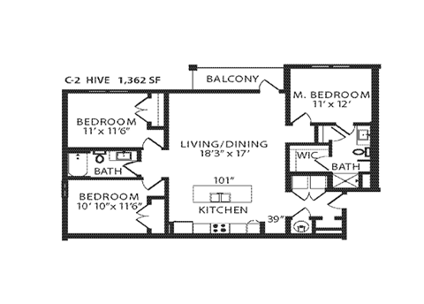 a floor plan of a small house with bedrooms and a bathroom